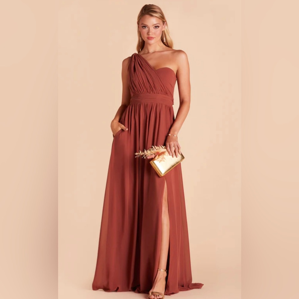 Birdy Grey GRACE CONVERTIBLE DRESS CHIFFON SPICE NEW NWT Bridesmaid Medium Slit - Picture 2 of 6